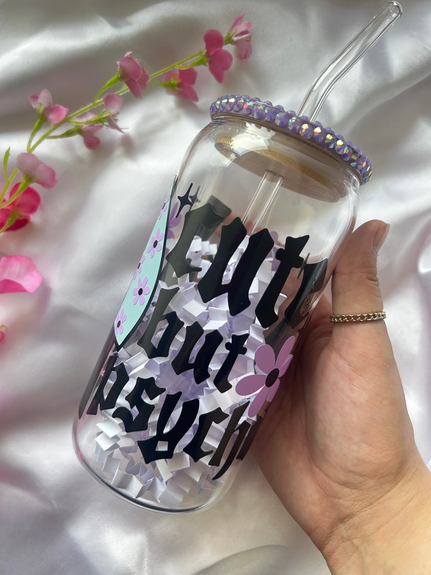 Cute but psycho glass cup