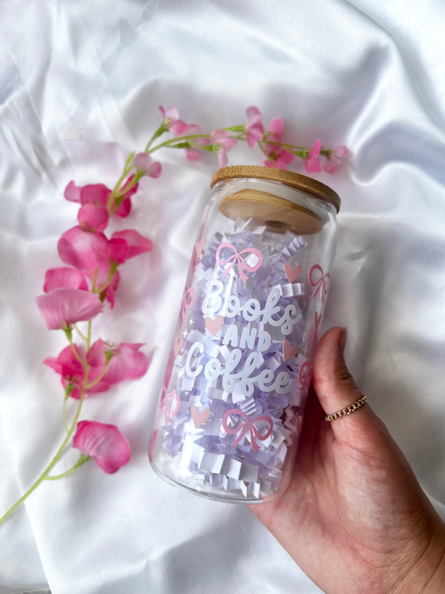 Books and coffee glass cup