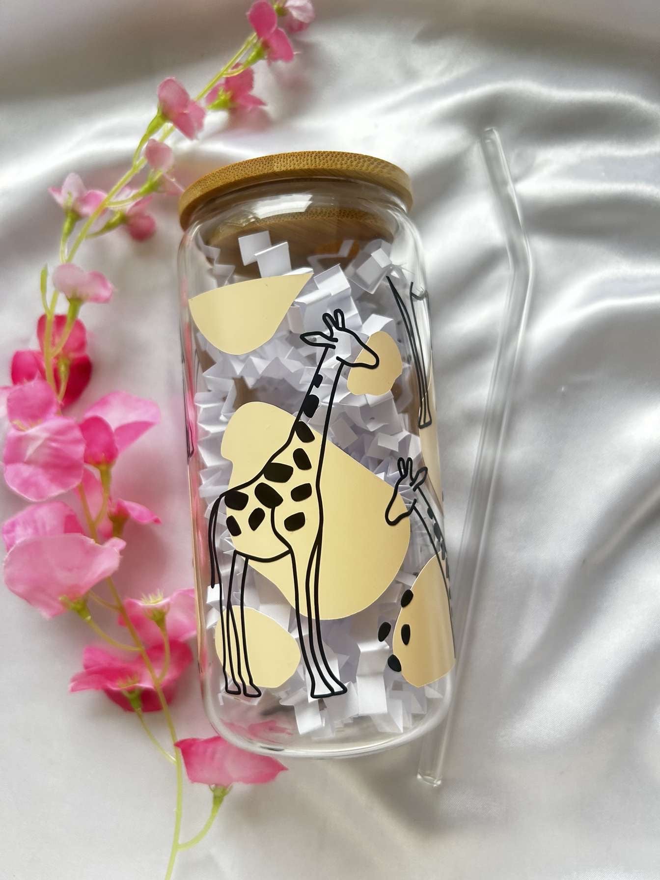 Giraffe libbey glass cup