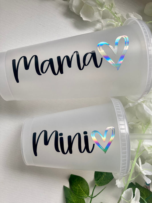 Mama and mini plastic cold cups